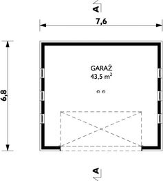 Parter projektu - Garaż 35 - szkielet drewniany prefabryk.