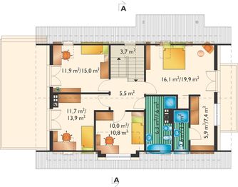 Poddasze projektu - Kobalt - murowana – beton komórkowy