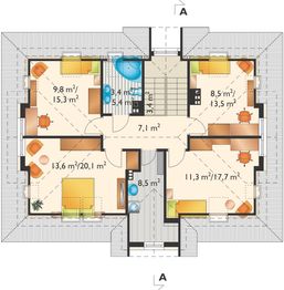 Poddasze projektu - Skarbek Karo - murowana – beton komórkowy