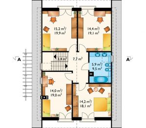 Poddasze projektu - Tamaryszek - murowana – silikaty