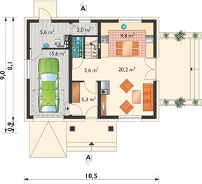 Parter projektu - Tomir Lux Solis - murowana – beton komórkowy
