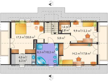 Poddasze projektu - Tulio - murowana - beton komórkowy