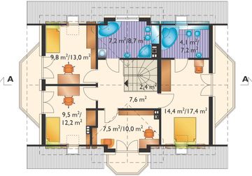 Poddasze projektu - Zora - murowana – beton komórkowy