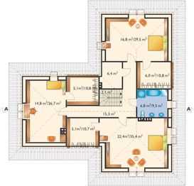 Poddasze projektu - Tymoteusz-2 - murowana – ceramika