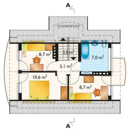 Poddasze projektu - Stokrotka - murowana – ceramika