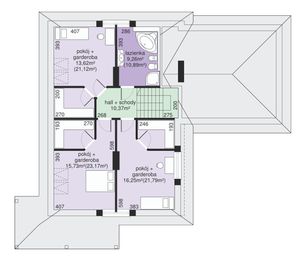 Poddasze projektu - Dom przy Malowniczej 3 NF40