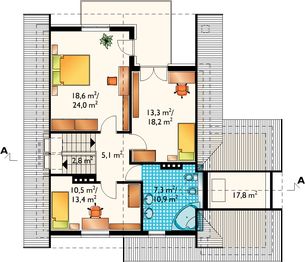 Poddasze projektu - Świstak - murowana – ceramika