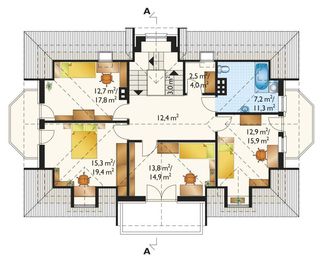 Poddasze projektu - Szafran - murowana – ceramika