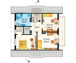 Poddasze projektu - Trzmiel - murowana – beton komórkowy
