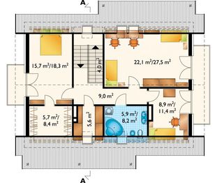 Poddasze projektu - Ważka - murowana – ceramika