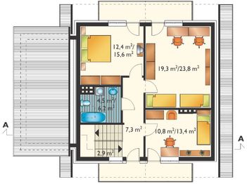Poddasze projektu - Wrzos - murowana – ceramika
