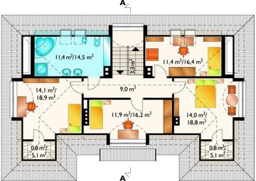 Poddasze projektu - Platan - murowana - ceramika