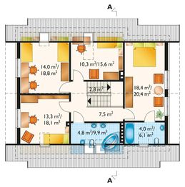 Poddasze projektu - Rudzik - murowana – ceramika
