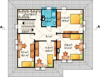 Poddasze projektu - Izyda - murowana – ceramika
