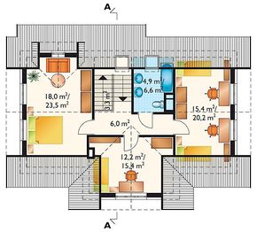 Poddasze projektu - Barnaba - murowana – ceramika