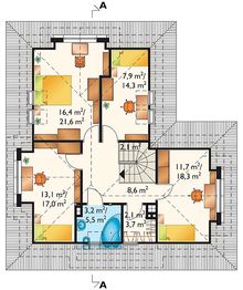 Poddasze projektu - Bielik - murowana – ceramika