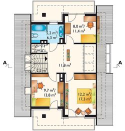 Poddasze projektu - Bogatka - murowana – beton komórkowy