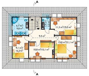Poddasze projektu - Bryza - murowana – ceramika