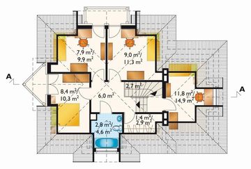 Poddasze projektu - Burzan - murowana – ceramika