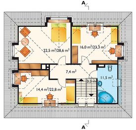 Poddasze projektu - Cecylia - murowana – ceramika
