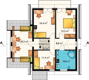 Poddasze projektu - Damazy - murowana – ceramika