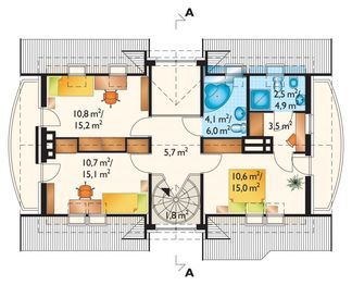 Poddasze projektu - Dziewanna - murowana – beton komórkowy