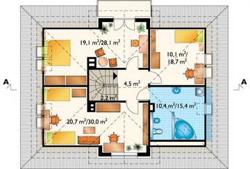 Poddasze projektu - Złotokap - murowana – ceramika