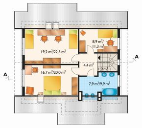 Poddasze projektu - Żwirek - murowana – ceramika