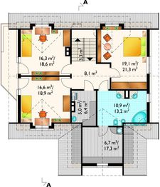 Poddasze projektu - Melchior - murowana – ceramika