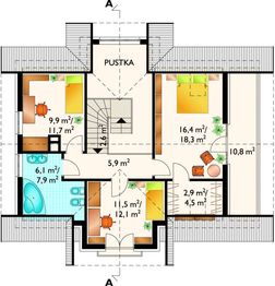 Poddasze projektu - Miłomłyn - murowana – ceramika