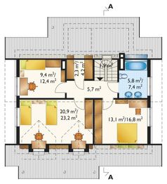 Poddasze projektu - Muchomorek - murowana – ceramika