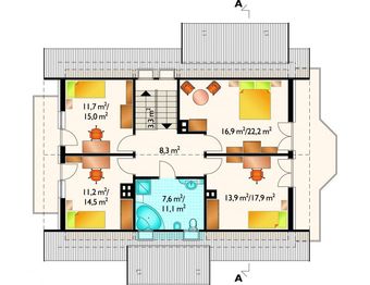 Poddasze projektu - Petunia - murowana – ceramika