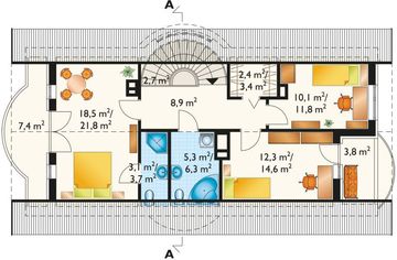 Poddasze projektu - Foka - murowana – beton komórkowy