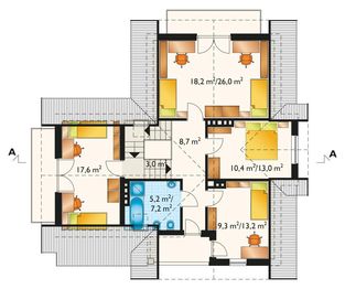 Poddasze projektu - Zorza-2 - murowana – beton komórkowy