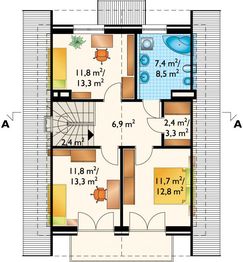 Poddasze projektu - Biedronka - murowana – ceramika