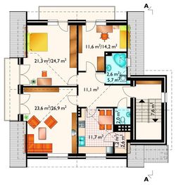 Poddasze projektu - Irena - murowana – ceramika