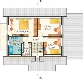 Poddasze projektu - Krab-3 - murowana – ceramika
