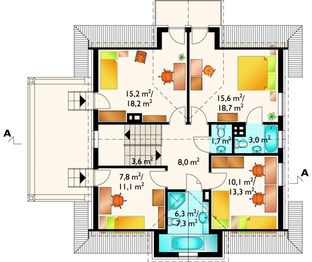 Poddasze projektu - Porfirion - murowana – ceramika