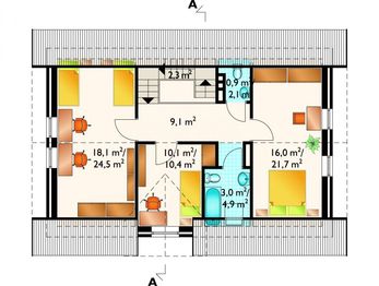 Poddasze projektu - Wacek - murowana – beton komórkowy