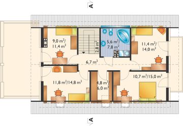 Poddasze projektu - Liliana - murowana - beton komórkowy
