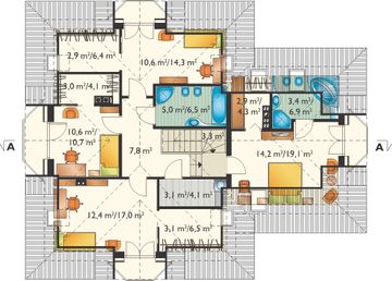Poddasze projektu - Hektor - murowana – beton komórkowy