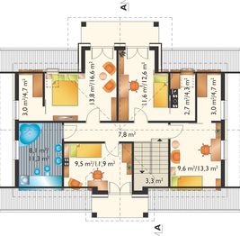 Poddasze projektu - Nowina Polo - murowana – beton komórkowy