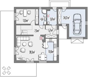 Parter projektu - Sosenka 2A garaż