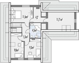 Poddasze projektu - Sosenka 2A garaż