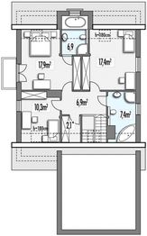 Poddasze projektu - Azyl B 2-garaże