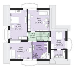 Poddasze projektu - Dom przy Pomarańczowej 2