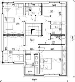 Piętro 1 projektu - DN 003b