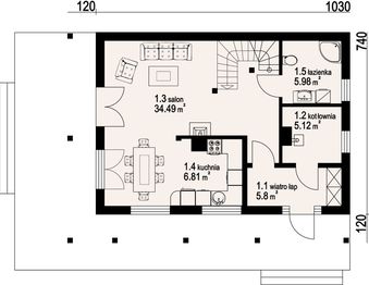 Parter projektu - Dom mazurski 3dw