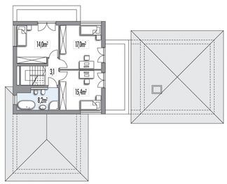 Piętro 1 projektu - Andaluzja B 2-garaże