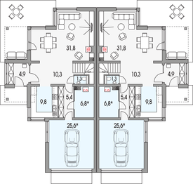 Parter projektu - Willa SLONECZNA bliźniak